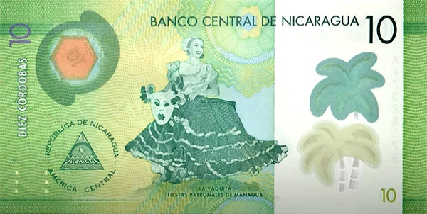 P209b Nicaragua - 10 Cordobas (2019)